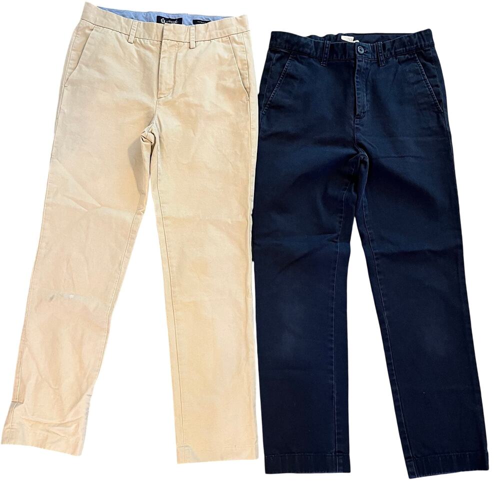 CrewCuts Khaki Thompson Navy blue cotton slacks boys pants size 12 bundle